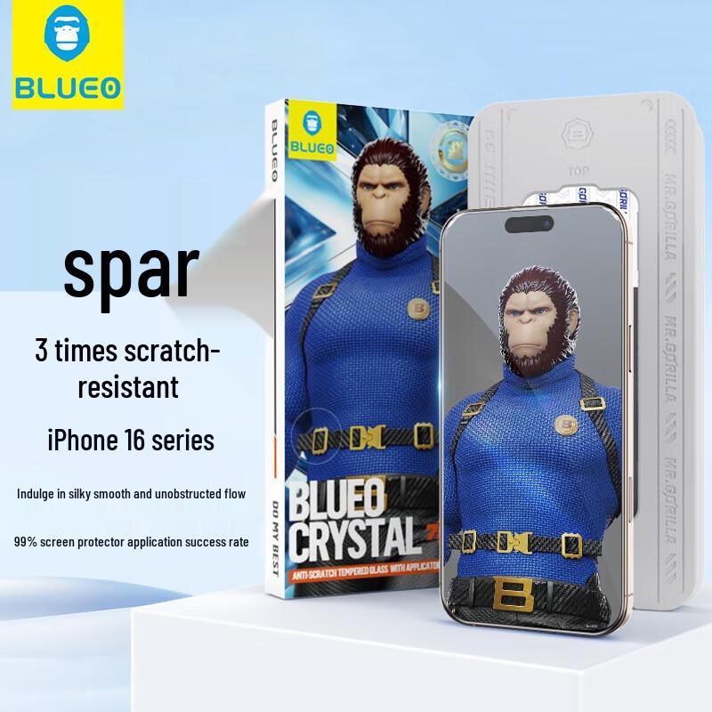 

Blue Ape Crystal Tempered Glass Screen Protector for iPhone 16 Pro