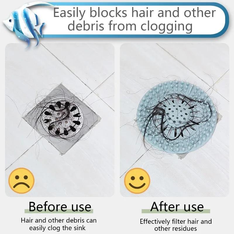 Hair Filter Sink Anti-blocking Shower Drain Covers Silicon Kitchen Deodorant Plug Strainer for Shower Drain Kitchen Accessories