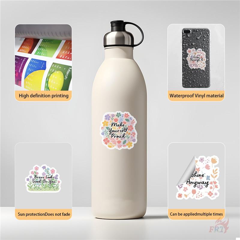 50Pcs/Set Flowers Healing Phrase Stickers DIY Fashion Waterproof Doodle Decals Stickers