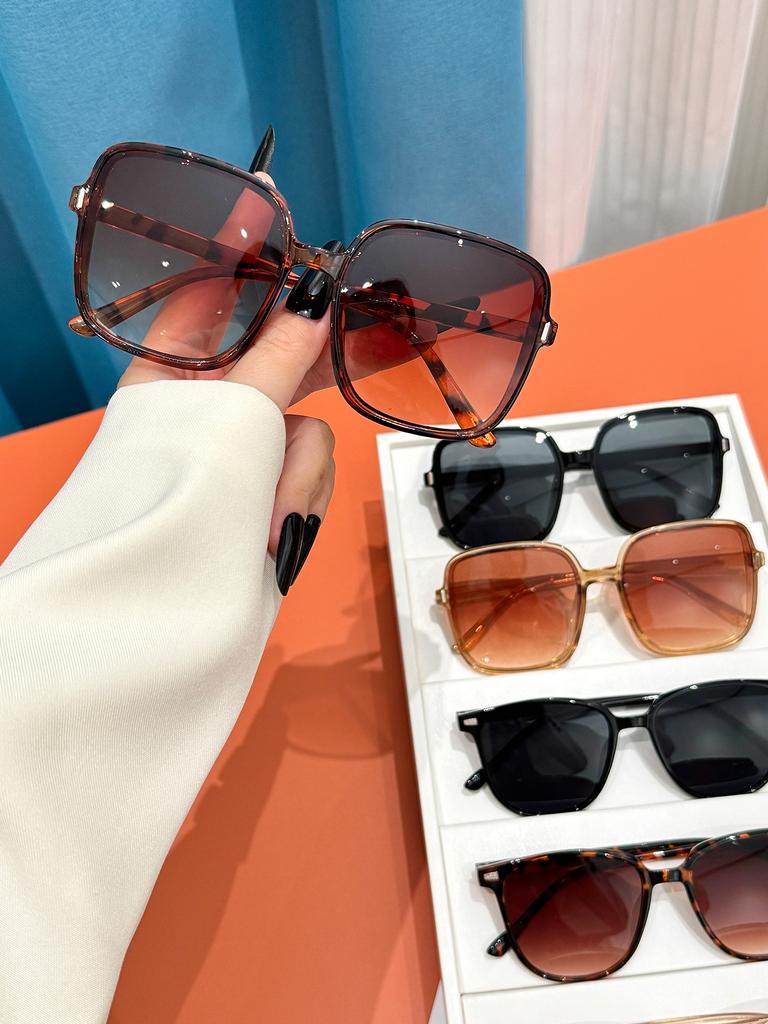 6Pcs Fashionable Mixed Frame Glasses Set with Rice Nail Decoration Trendyy Classic Square Frame Glasses Perfect for Daily Wear