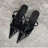French Fairy Style Bow Baotou Half Slippers Female Summer Outer Wear One Pedal Beautiful Pointed Two Wearing Sandals
