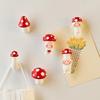 3D Mushroom Hook Refrigerator Magnet Resin Mushroom Shape Decorative Magnet Home Kitchen Office Whiteboard Cabinet Locker Fridge Magnet