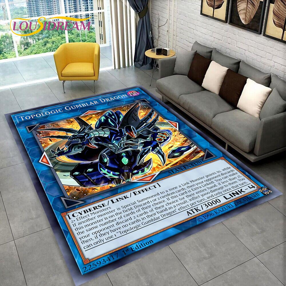 Monster Gold Card Cartoon Yu-Gi-Oh Anime Blue Eyes Dragon Game Covor Covor pentru dormitor Living Room Decor canapea, Covoraș