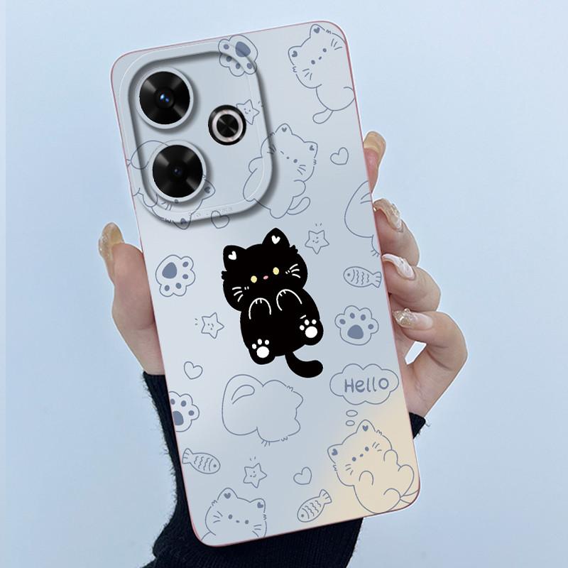 Hülle Für Xiaomi Poco M6 4G Redmi 13 4G 13 5G Niedlicher Panda Süße Mädchen Katzen Silikon Weiche Rückabdeckung Stoßstange Schlanke Schutzhülle