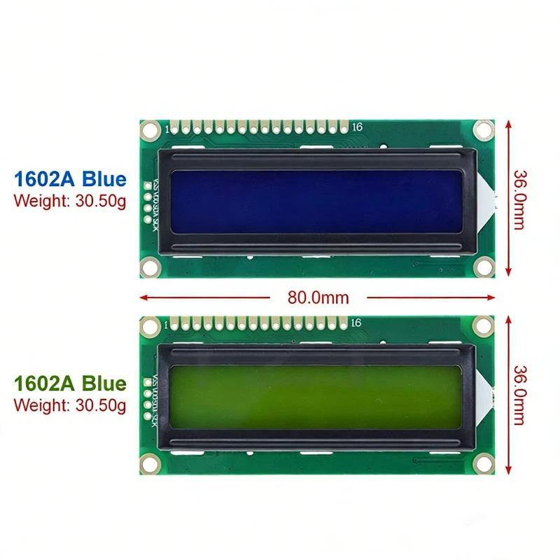 1Pcs LCD 1602 Blue Green Screen 16x2 Character LCD Display Module DIY Accessories LCD1602 Module