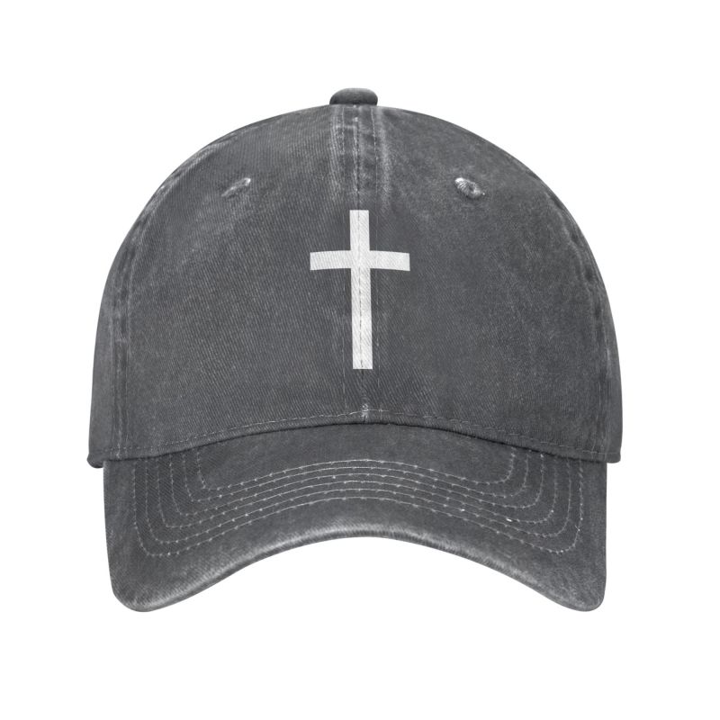 Fashion Cotton Catholic Jesus Cross Baseball Cap Women Unisex Personalized Adjustable Adult Christian Religious Dad Hat Spring
