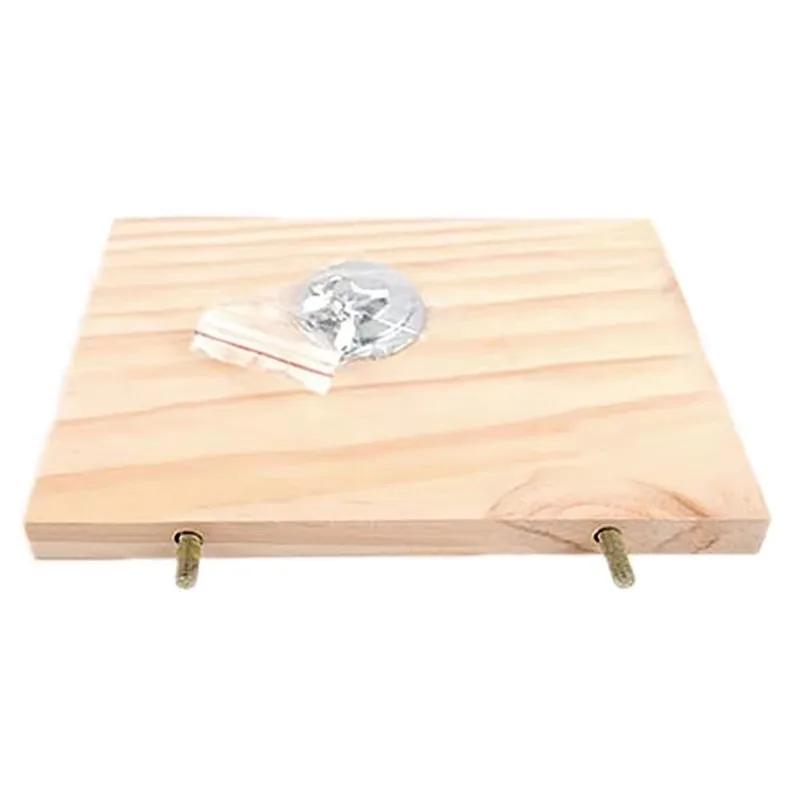 1Pcs 13*9cm Parrot Standing Stand Platform Square Wooden Springboard Hamster Wooden Pier  Budgie Hanging Toy
