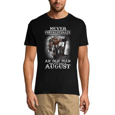 Men's T-Shirt Vintage Never Underestimate an Old Men's T-Shirt Who Was Born In August - Birthday Gift Tee Shirt
