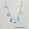Conjunto de Pulsera y Collar Estilo Océano con Conchas y Estrellas Marinas de Acero Inoxidable