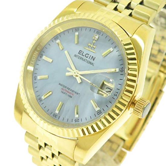 Elgin Automatic Watch with Dial and Gold Finish FK1428G-CL Men's Mother-of-Pearl