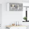 Wall Mounted Glass Cabinet LUCCA Concrete Grey 80 X 31 X 40 Cm Particleboard