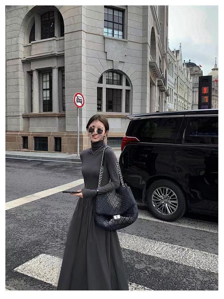 2023 Audrey Hepburn-Inspired Korean Style Slimming Over-the-Knee Spring Dress for Women