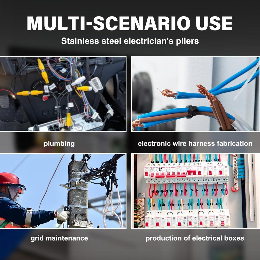 2025 new 8 in 1 Wire Stripper with Voltage Tester, Pinzas De Electricidad, Multi-function Electric Wire Stripping Tool for Cutting and Pulling Pliers,