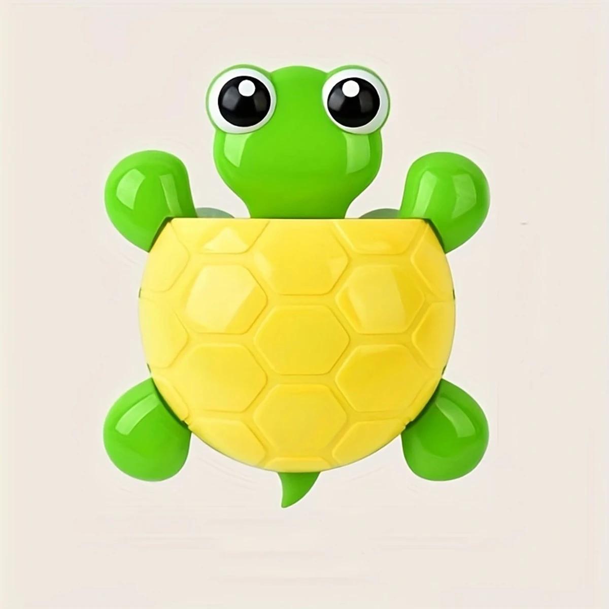 

1 шт. - Милая мультяшная черепаха в форме подставки для зубной пасты, прочная присоска, пластиковый держатель для зубных щеток, настенный держатель для зубов в ванной комнате