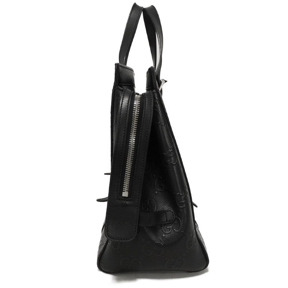 Used 9539 GG Embossed Tote Bag 625774 7924 Punching Shoulder Bag Double G Black Men's from Japan AUTHENTIC