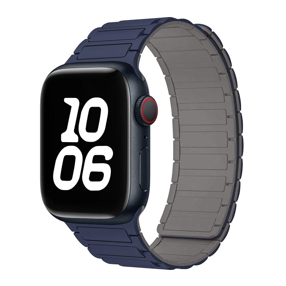 Magnetic Loop For Watch Bands 44mm 40mm 49mm 45mm 41mm 38mm Silicone Bracelet iWatch Series11 10 9 8 7 6 Se Ultra 3 Strap