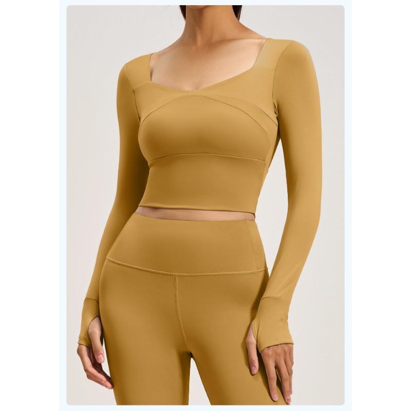 Spring and Autumn Tight Fitness Running Sports Tops for Women Long-sleeved Yoga Clothes