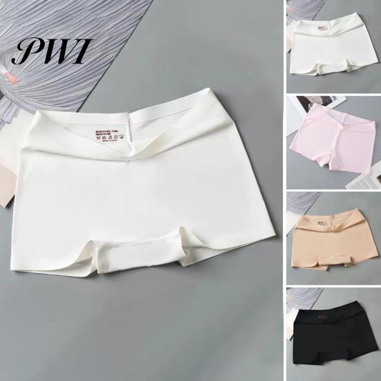 Seamless Safety Underwear Women Pants High Elasticity Solid Color Ice Silk Anti-exposure All-day Wear Panties Mid Waist Quick Dry Mini Skirt