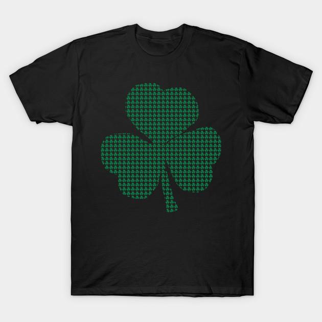 Men Black Print T-shirt St Patricks Day Green Shamrocks No-Cut Transfer Paper Print Cotton Tshirt 4XL