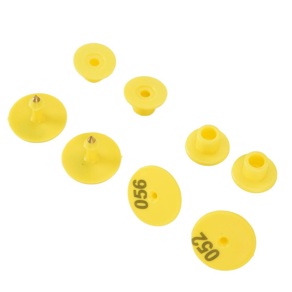 100 pz Etichette Auricolari per Bestiame Alta Resistenza Anti-Caduta Etichetta Auricolare Rotonda per Maiali con Numero per Volpi Maiali Pecore Forniture Agricole