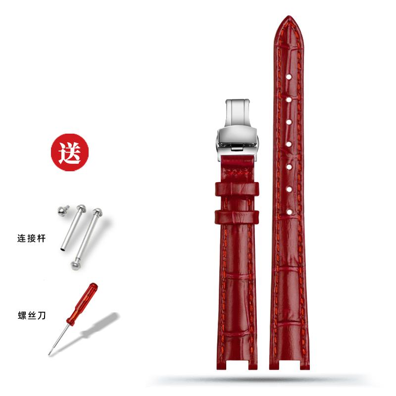 For Tissot Little Beauty T126.010 Jiali Series Women's Genuine Leather Watch Strap Bracelet Cowhide Chain Notch 12*4mm 14*5mm