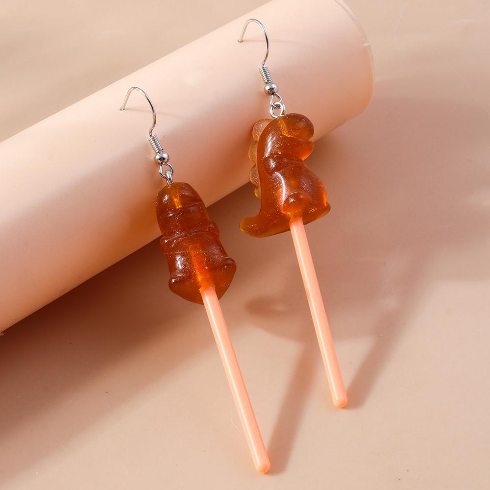 Cute Resin Sweet Lollipop Drop Earrings for Women Simulation Food Candy Dangle Earrings Girls Party Jewelry Gifts