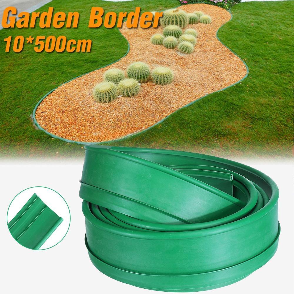 5m Plastic PE Garden Lawn Stone Isolation Path Grass Edging Fence Belt Border