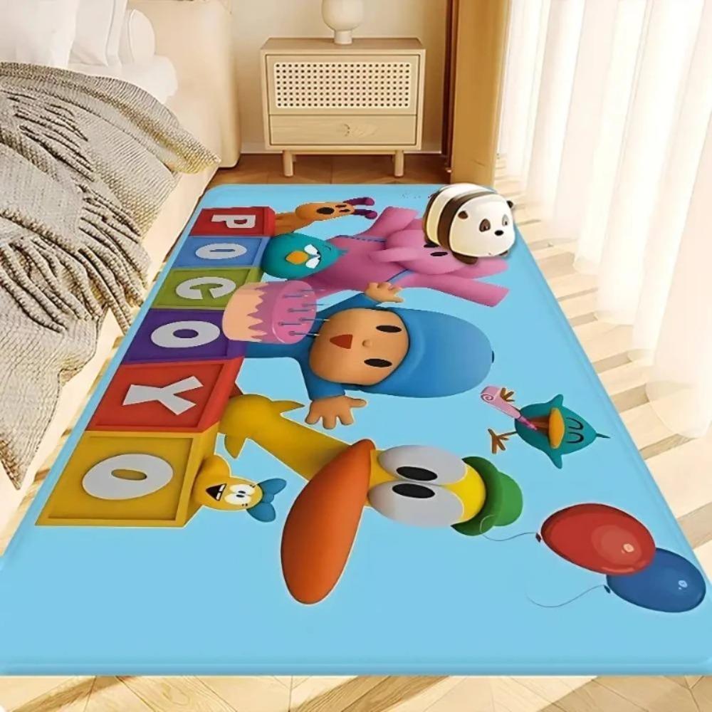 Cartoon-Stil Bodenmatte rutschfest Teppiche Spielmatten Teppich Schlafzimmer Dekoration Wohnzimmer Teppich Krabbelmatte Weihnachtsgeschenk Teppich P-Pocoyo