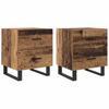 Nightstand Set of 2 Reclaimed Wood & Black 40 X 35 X 47.5 Cm