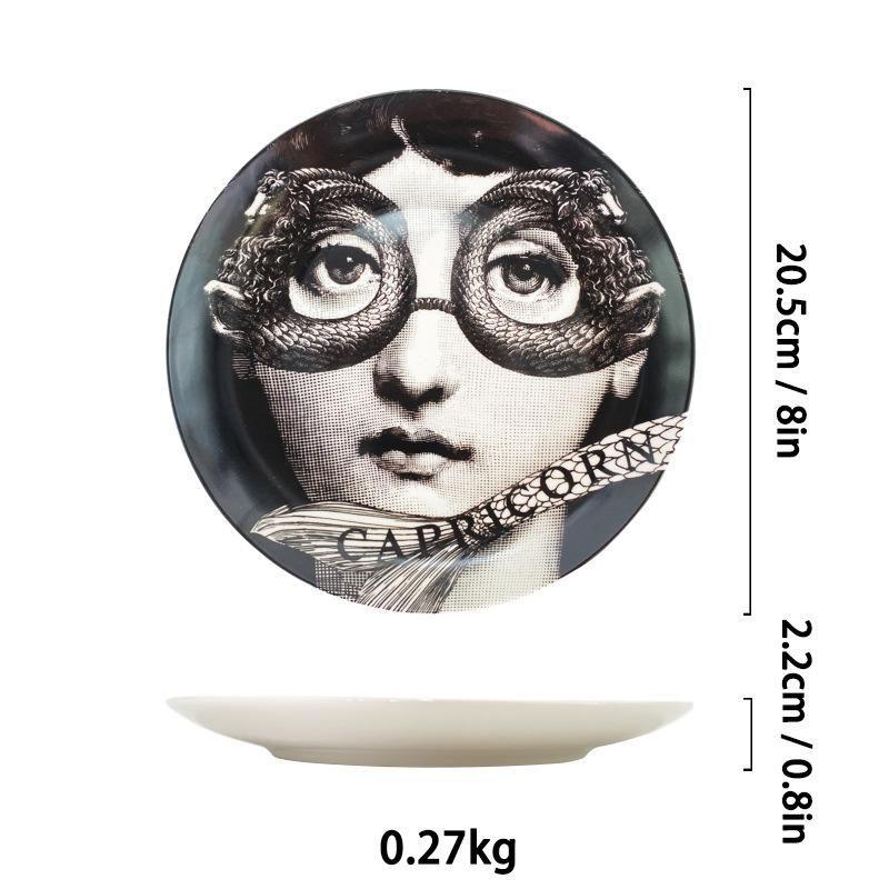 Human Face Wall Hanging Round Plate
