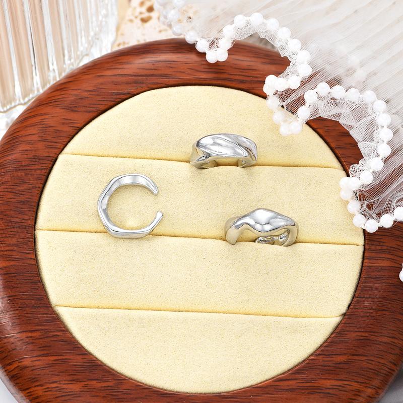 3Pcs/Set Simple Metal Twisted Lines Irregular Ear Clip Earrings for Women Fashion Gold Color Ear Bone Clip No Piercing Jewelry