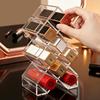 1pc Desktop Lipstick Organizer Transparent Divided Storage Rack & Cosmetics Display Stand