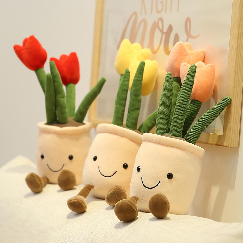 30cm Artificial Flower Plush Toy Green Plants Bloom Cactus Sunflower Cactus Soft Dolls Girls Boys Kawaii Xmas Gift Home Decor