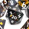 7 Pcs Black White Number Sharp Edge Resin Dice Polyhedral Dice Suitable for Role-Playing RPG    Board Game