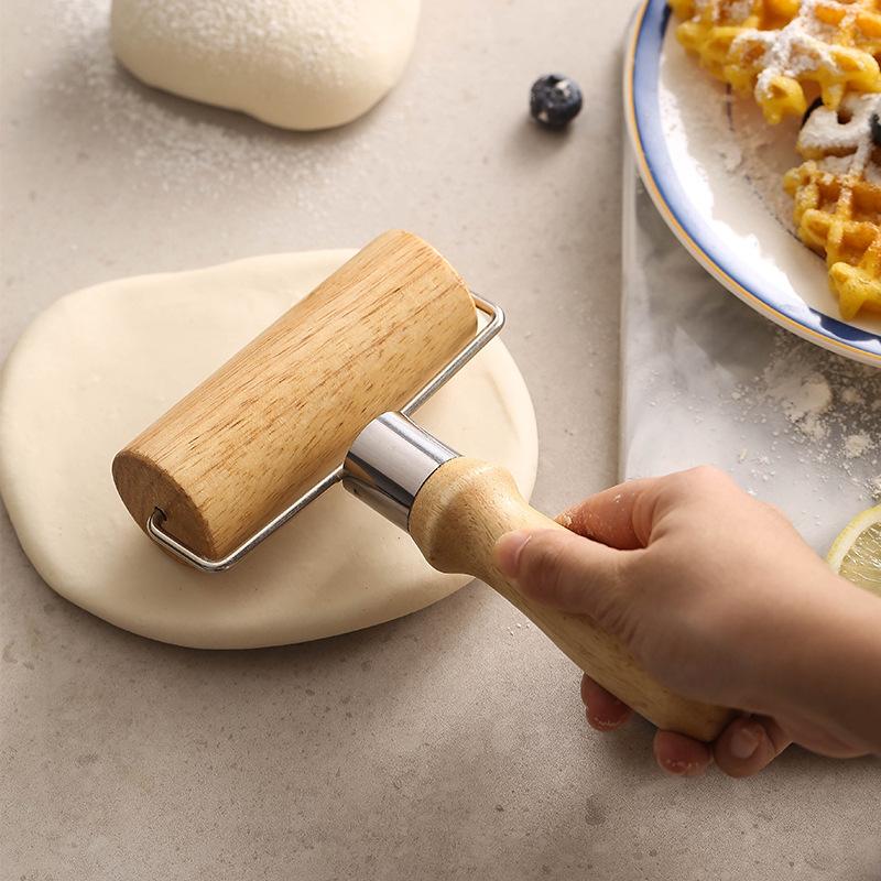 Lightweight Non Stick Wooden Rolling Pin and Pizza Bread Pastry Kitchen Baking Drum Tool, Essential for Home Kitchen Baking