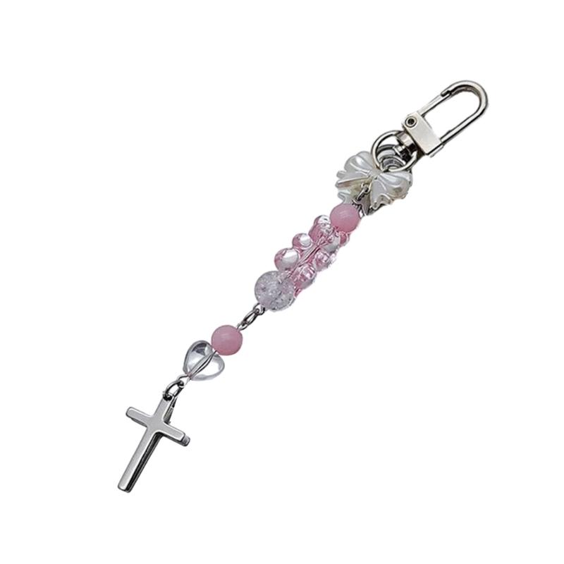 

Y2K Keys Chain Bear Bowknot Cross Pendant Keychains Party Gift Eye-Catching Accessories Perfect for Teen Girls Women 1