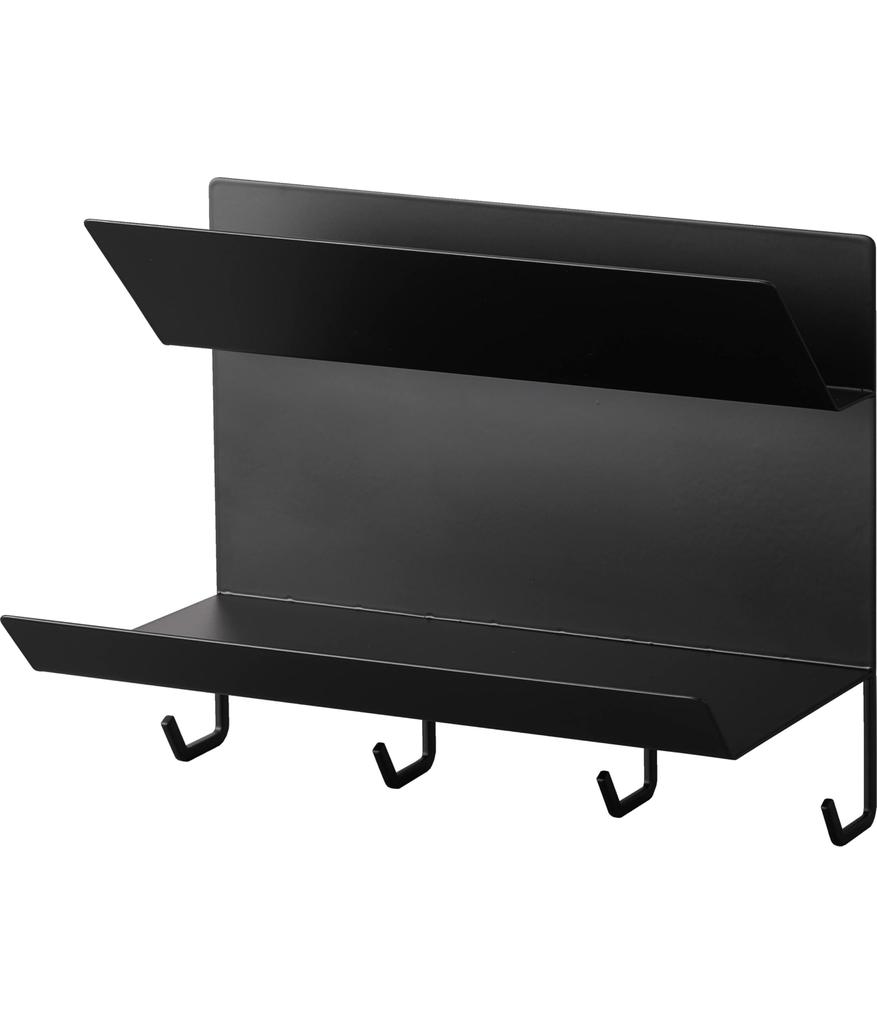 Yamazaki Jitsugyo Magnetic Glove Holder with Hook Black Approx. W25 X D13.5 X H21cm Tower Entrance Storage Accessory Storage Tray Going Out Item