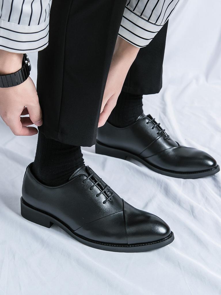 Pánské luxusní kožené společenské boty originálního designu, formální oxfordské boty do kanceláře, pánské společenské boty na večeři, svatební boty pro ženicha