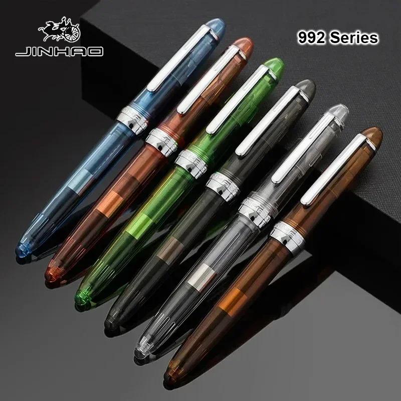 Jinhao 992 Fountain Pen Luxury Pen Elegant Calligraphy Transparent Color Writing Ink Pens Office School Supplies Stationery