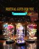Gold Foil Rose Eternal Flower Glass Cover Gift for Valentine's Day, Christmas, New Year