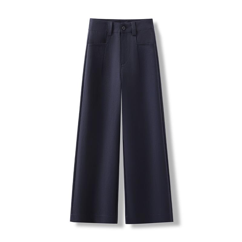 

Kaxi Wide-Leg Pants for Women Spring 2026: Slimming, Flaw-Hiding Drape, Petite Straight-Leg Design 32/4XL [145-155 lbs] темно-синього кольору