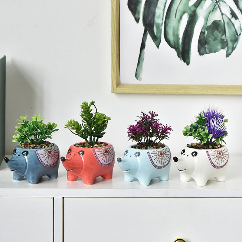 Cute Hedgehog Succulent Pot Ceramic Flower Pot Planter Home Decor Indoor Decoration Desktop Ornaments Bonsai Plant Pot