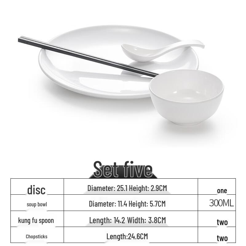 Hnadun White Melamine Dinner Plates