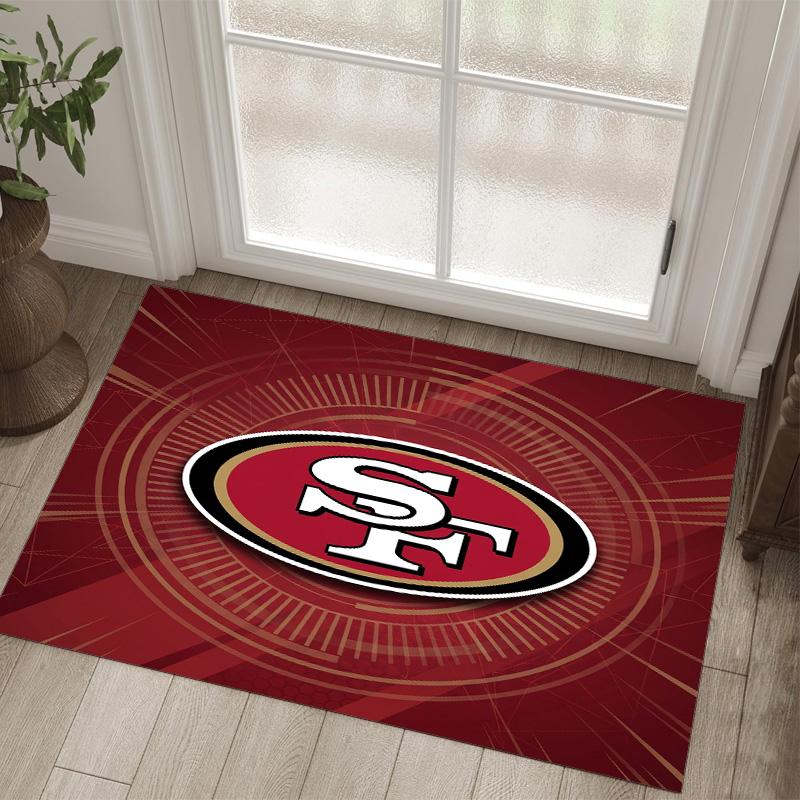 San Francisco 49ers Design Kristall Samt Teppich Gemütlich Nicht?Rutschfester Teppich mit Aufdruck für Schlafzimmer Wohnzimmer Eingang