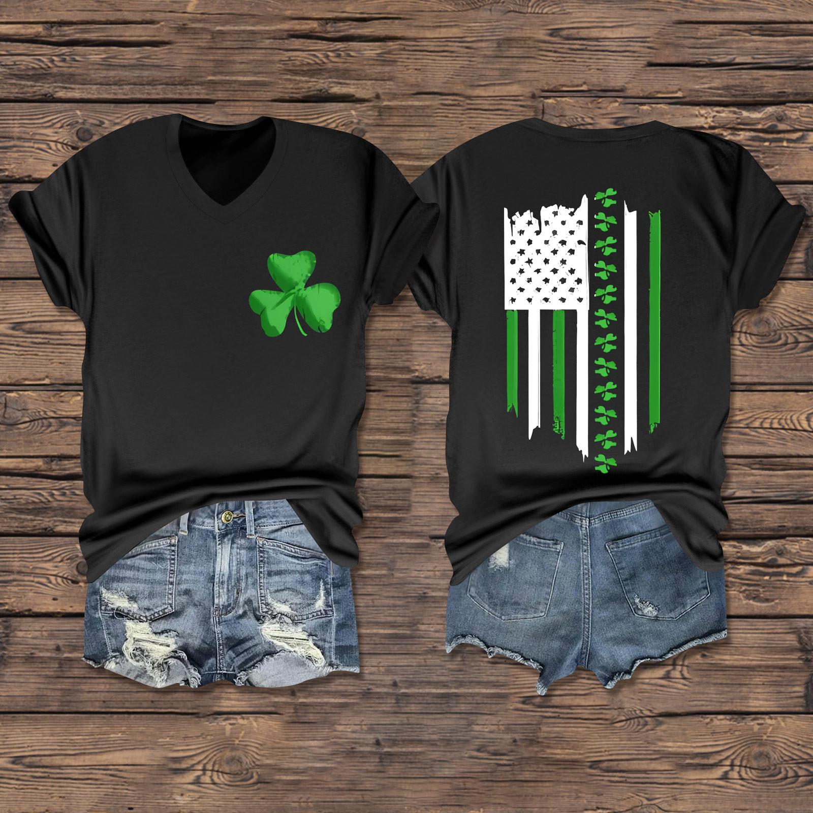 

Женская повседневная одежда St. Футболка с короткими рукавами и V-образным вырезом с принтом Патрика L чёрный