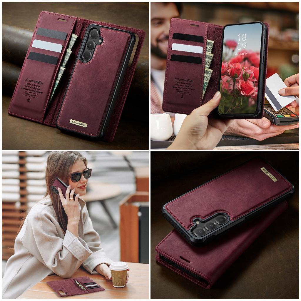 Magnetic Wireless Charging Leather Wallet Phone Case for Samsung Galaxy S26 Ultra S25 FE S24 S23 S22 S21 Plus A17 A56 Flip Cover