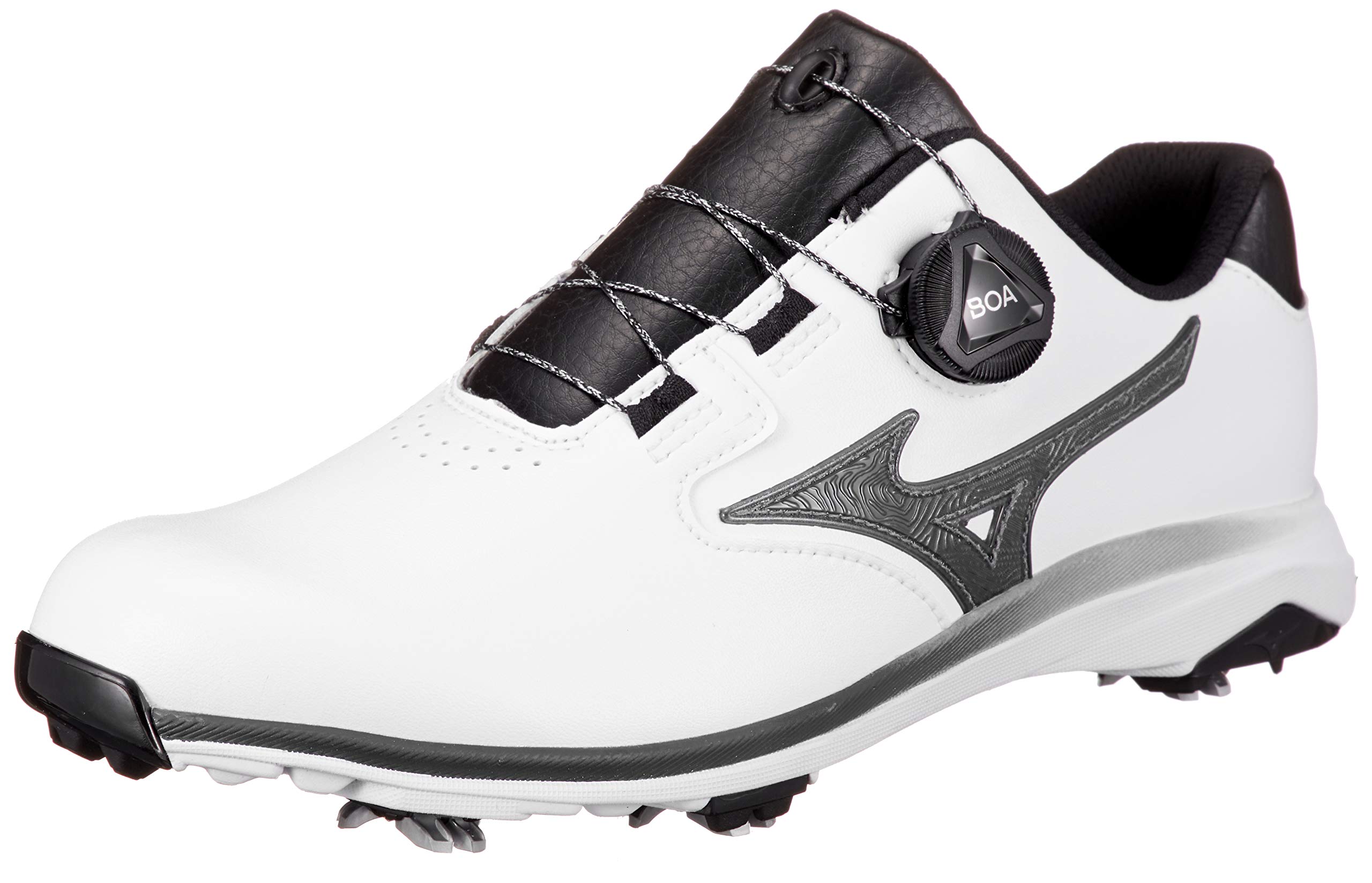 

Mizuno Nexlite GS Boa Spike Golf Shoes, Men s, 51GM2115, White/Black, Size 26.0 cm, 3E