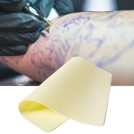 

Бумага для татуировок, безопасная желтая тонкая имитация, компактный инструмент для боди-арта, силиконовая пустая кожа для татуировок для начинающих жёлтый