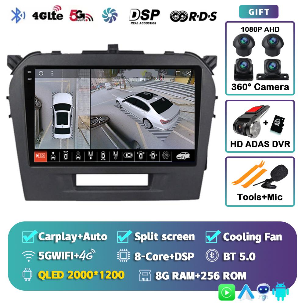 Android 14 Carplay Auto For Suzuki Vitara 2015 2016 2017 2018 2019 Car Radio Multimedia Player Stereo video Head Unit WiFi+4G BT