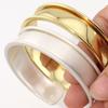 Smooth Wide Concave Groove DIY Bracelet 18K Genuine Gold Simple Bracelet Base  for Women